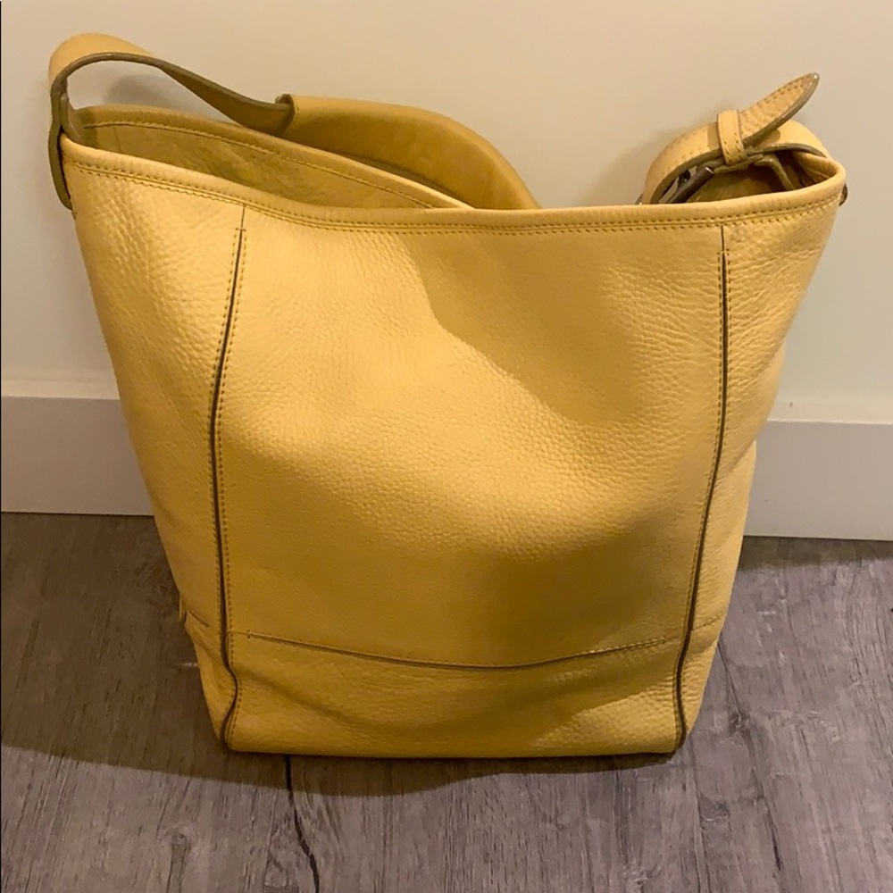 Cole haan- leather yellow tote bag